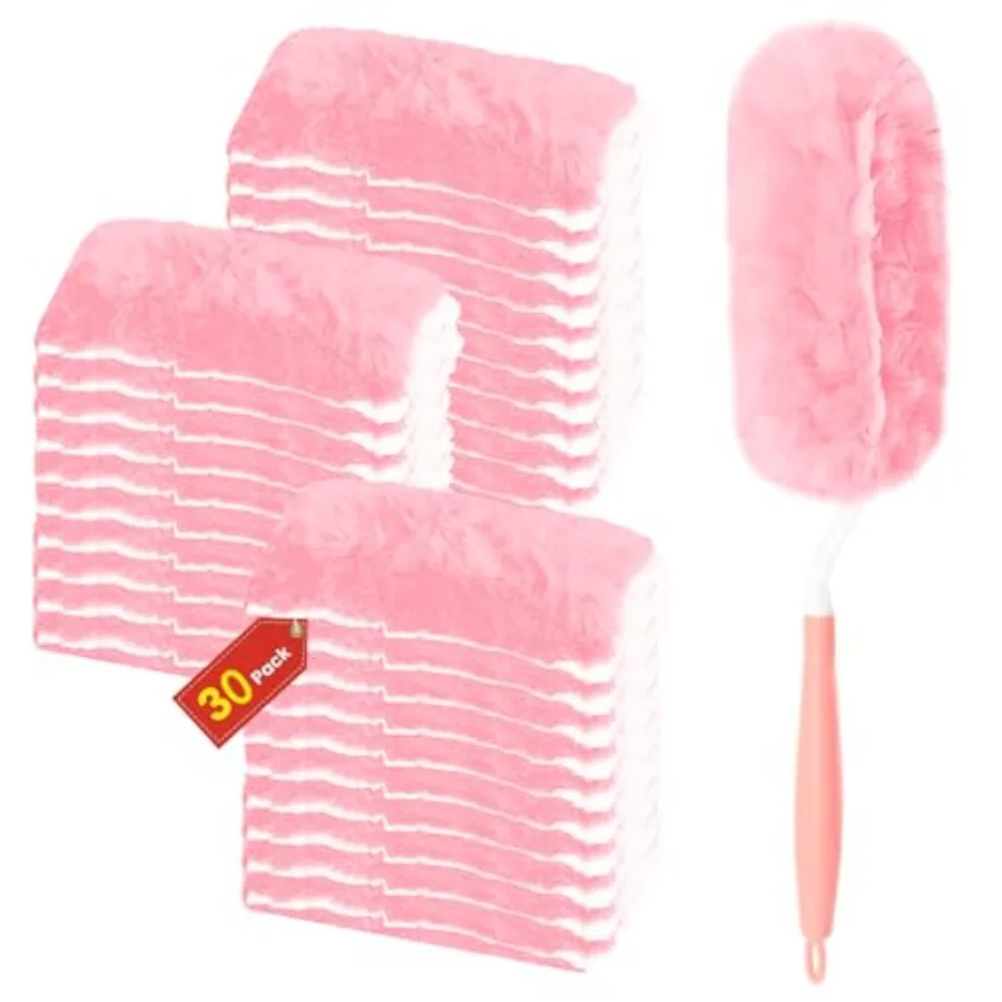 Pink Duster Refill for Swiffer Duster, 30 Count Heavy Duty Duster Refills with 1 Handle, 360 Dusters Refills Kit with 5X Microf
Pink Duster Refill for Swiffer Duster, 30 Count Heavy Duty Duster Refills with 1 Handle, 360 Dusters Refills Kit with 5X Microf