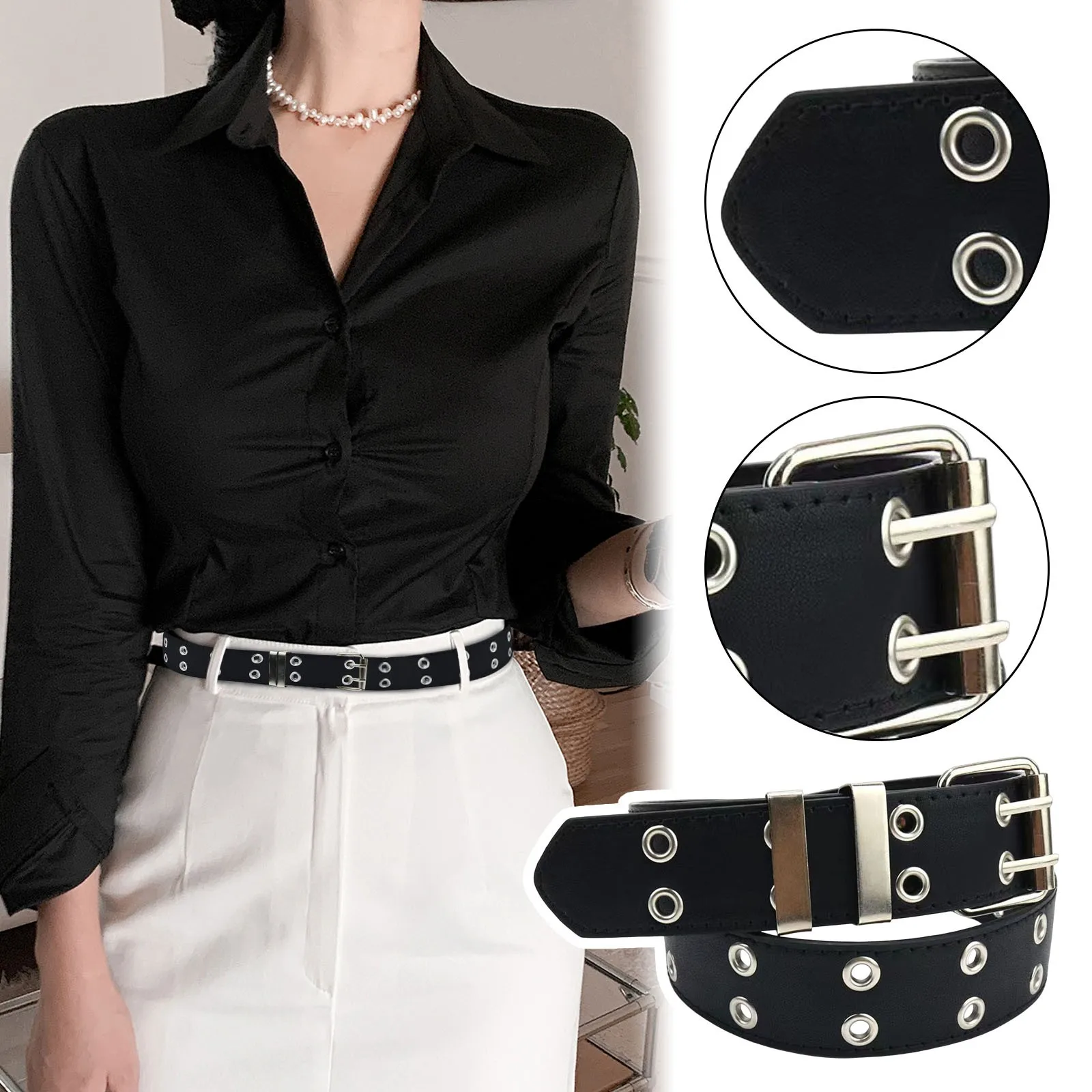 Maikun Women Punk Goth Belts Brand Leather Women Grunge Belt Halloween Double Pin Buckle Female Belt For Jeans Streetwear
Maikun Women Punk Goth Belts Brand Leather Women Grunge Belt Halloween Double Pin Buckle Female Belt For Jeans Streetwear