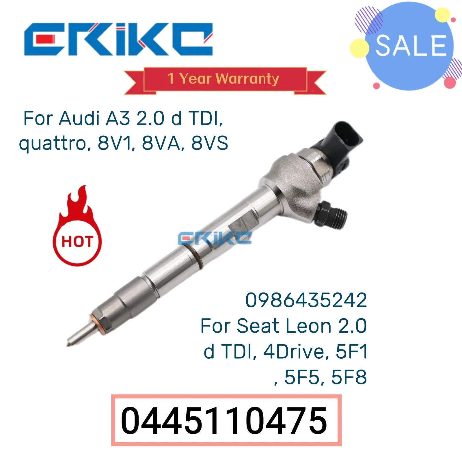 0445110475 Car Diesel Injector 0 445 110 475 Common Rail Direct Injector 0445 110 475 Injector Spray for Audi
0445110475 Car Diesel Injector 0 445 110 475 Common Rail Direct Injector 0445 110 475 Injector Spray for Audi