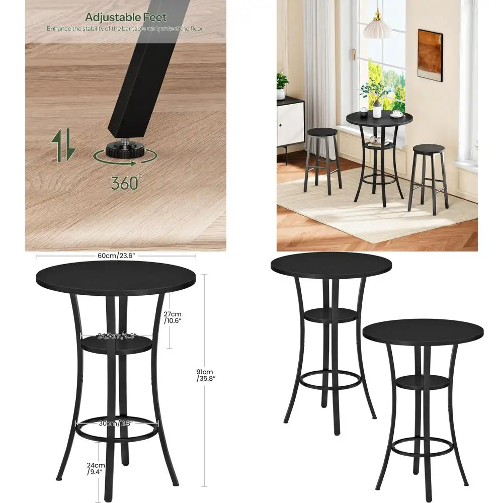 2-Piece Small Kitchen Dining Set, 2-Tier High Top Table, Suitable for Bistro, Pub, Kitchen, Living Room, Black
2-Piece Small Kitchen Dining Set, 2-Tier High Top Table, Suitable for Bistro, Pub, Kitchen, Living Room, Black