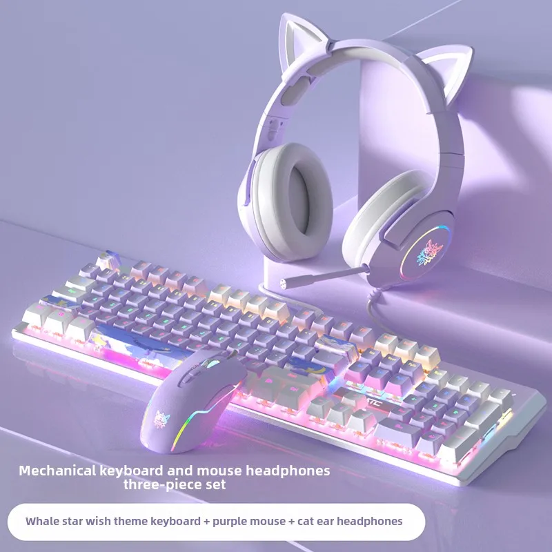 Whale Language Star Wish Mechanical Keyboard Mouse Set Wired E-sports Game Blue Axis Computer Laptop Headset Three-piece Set
Whale Language Star Wish Mechanical Keyboard Mouse Set Wired E-sports Game Blue Axis Computer Laptop Headset Three-piece Set
