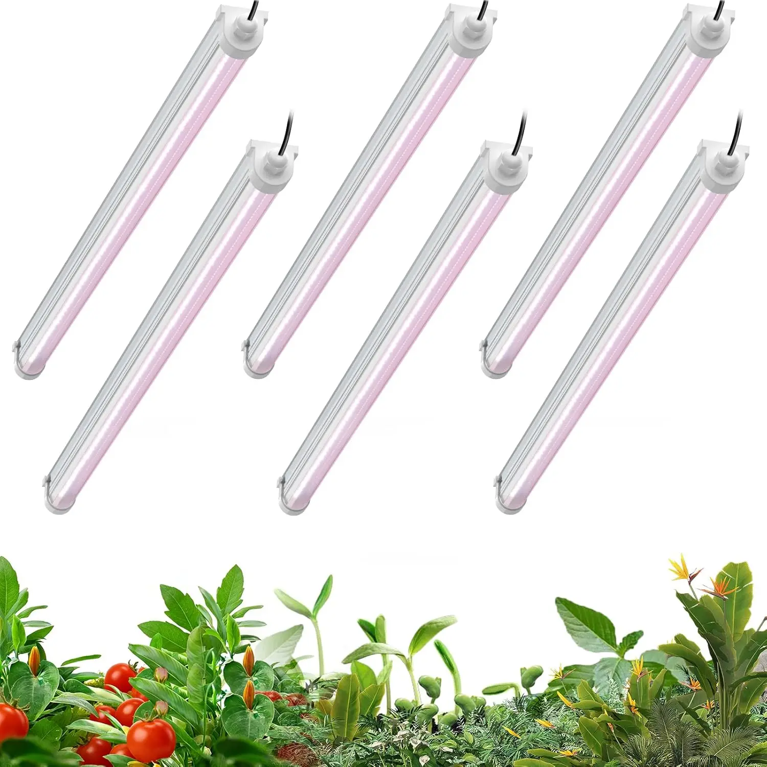 4FT Full Spectrum LED Grow Lights, Waterproof & Linkable, 288W for Greenhouse Plants, Pinkish White, 6-Pack
4FT Full Spectrum LED Grow Lights, Waterproof & Linkable, 288W for Greenhouse Plants, Pinkish White, 6-Pack