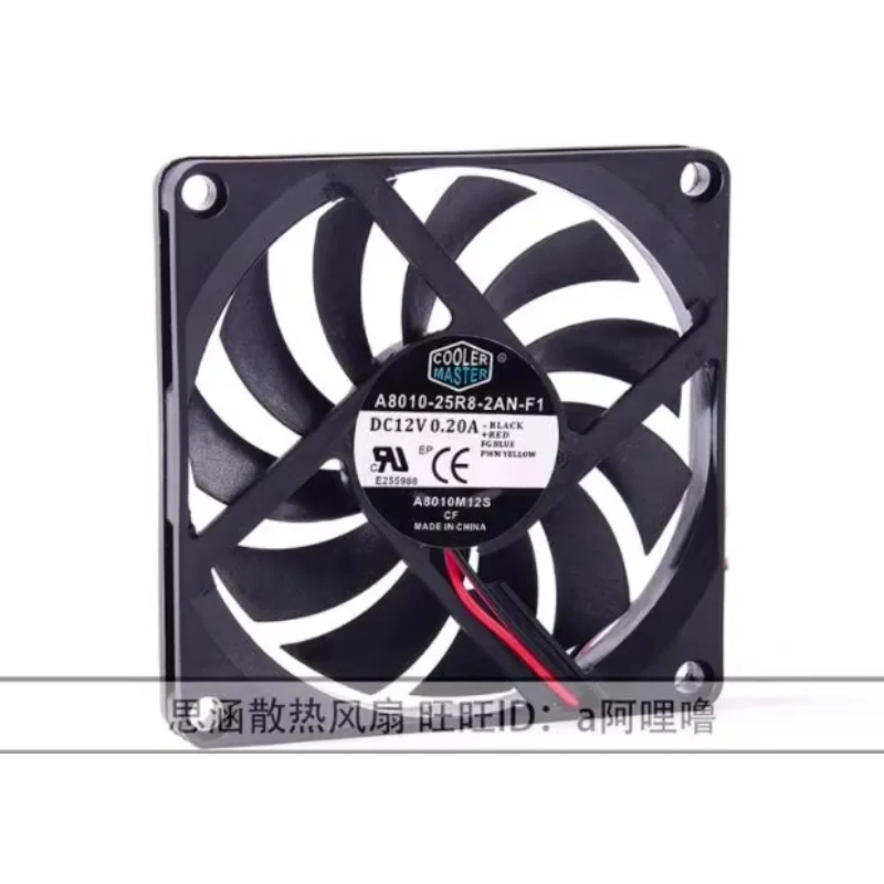 Cooler Master A8010-25R8-2AN-F1 DC 12 В 0,20 А 80x80x10 мм 2-проводной охлаждающий вентилятор для сервера
Cooler Master A8010-25R8-2AN-F1 DC 12 В 0,20 А 80x80x10 мм 2-проводной охлаждающий вентилятор для сервера