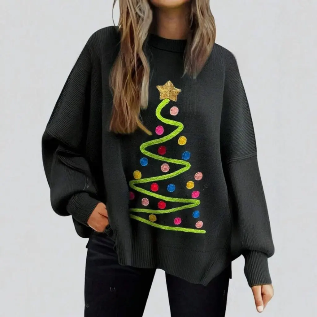 Женский вязаный свитер с круглым вырезом и длинными рукавами, осень-зима, свободный пуловер с разрезом по бокам, повседневный стиль 
Женский вязаный свитер с круглым вырезом и длинными рукавами, осень-зима, свободный пуловер с разрезом по бокам, повседневный стиль