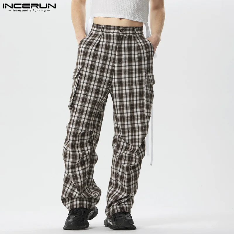 INCERUN 2024 Men Plaid Pants Button Joggers Loose Pleated Pockets Casual Straight Trousers Men Streetwear Retro Pantalon S-5XL
INCERUN 2024 Men Plaid Pants Button Joggers Loose Pleated Pockets Casual Straight Trousers Men Streetwear Retro Pantalon S-5XL