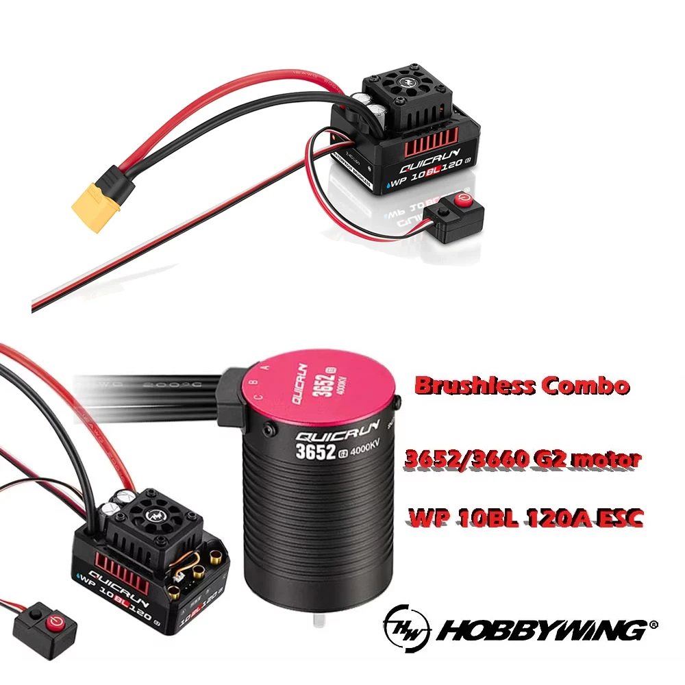 HobbyWing QuicRun 3652 3660 G2 Motor WP-10BL120 G2 120A ESC Brushless Combo For 1/10 Rc Car Buggy Racing Accessories
HobbyWing QuicRun 3652 3660 G2 Motor WP-10BL120 G2 120A ESC Brushless Combo For 1/10 Rc Car Buggy Racing Accessories