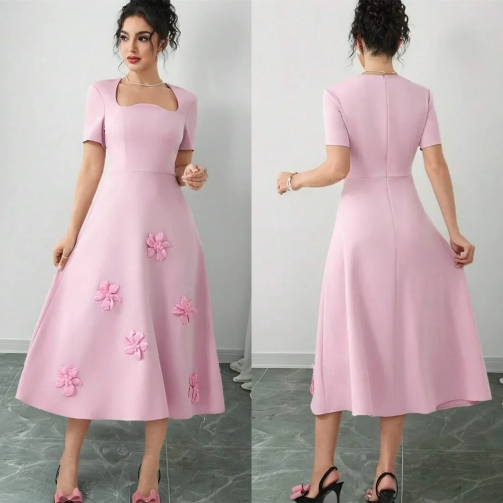 Customized High Quality Pink Jersey Evening Dress Exquisite Square Collar Short Sleeves Zipper Back Flowers Celebrity Gowns
Customized High Quality Pink Jersey Evening Dress Exquisite Square Collar Short Sleeves Zipper Back Flowers Celebrity Gowns