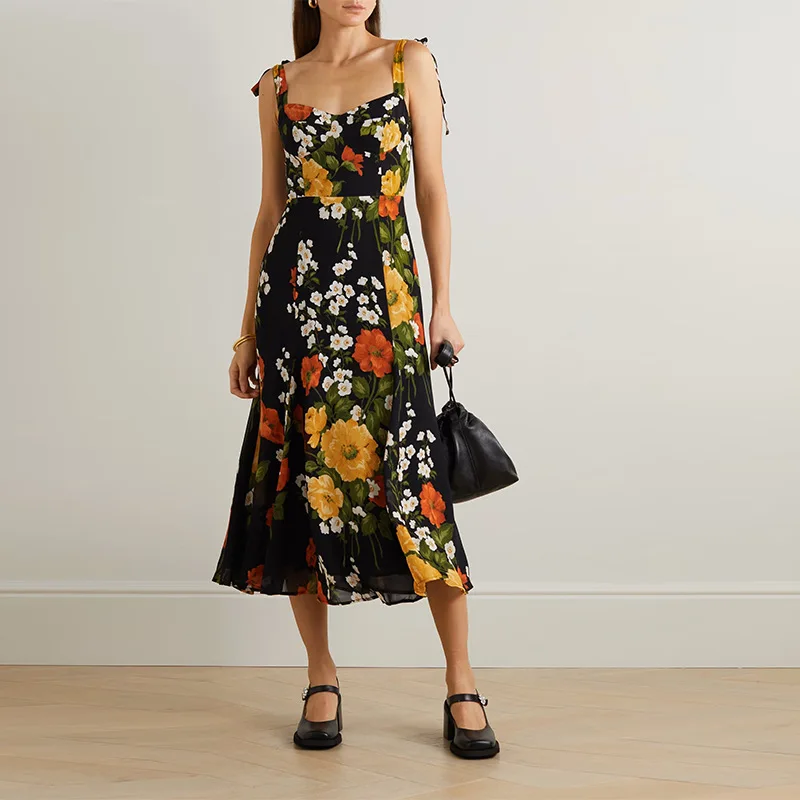 Spot GoodsN674Summer2025Floral Over--Knee Midi Strap Dress French Retro Women's Fashion
Spot GoodsN674Summer2025Floral Over--Knee Midi Strap Dress French Retro Women's Fashion