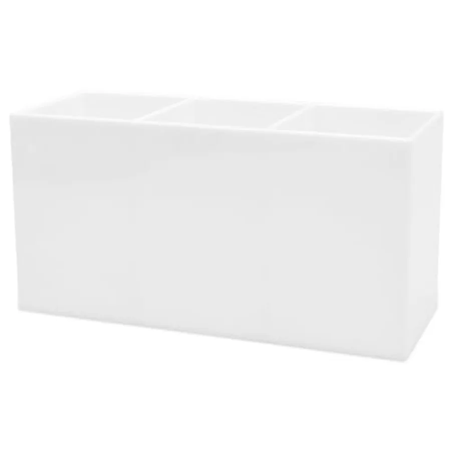 White Makeup Brush Organizer, Acrylic Cosmetic Brushes Storage Holder with 3 Slots, Pencil Pen Holder for Desk, Desk Organizer
White Makeup Brush Organizer, Acrylic Cosmetic Brushes Storage Holder with 3 Slots, Pencil Pen Holder for Desk, Desk Organizer