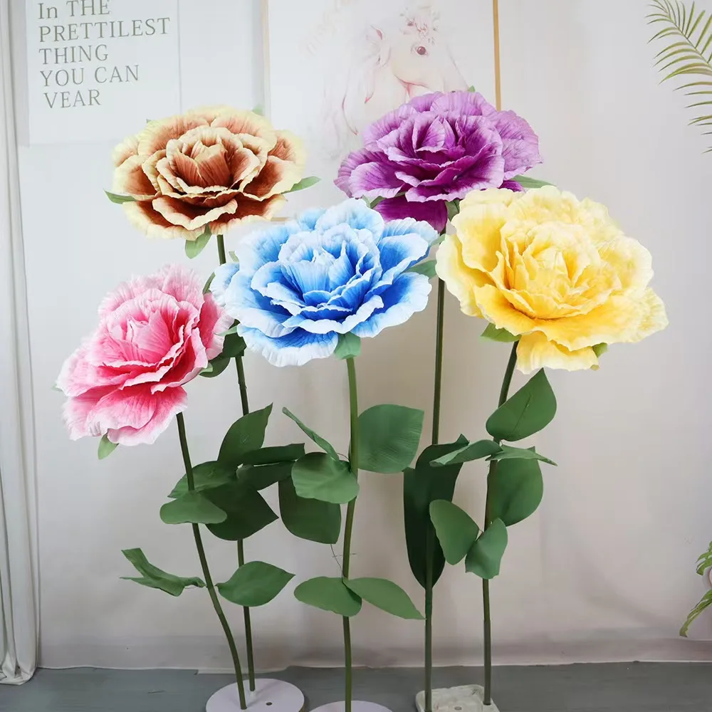 Unfold 60cm artificial peony flower large fake silk peony with stand wedding background party event home garden decoration
Unfold 60cm artificial peony flower large fake silk peony with stand wedding background party event home garden decoration