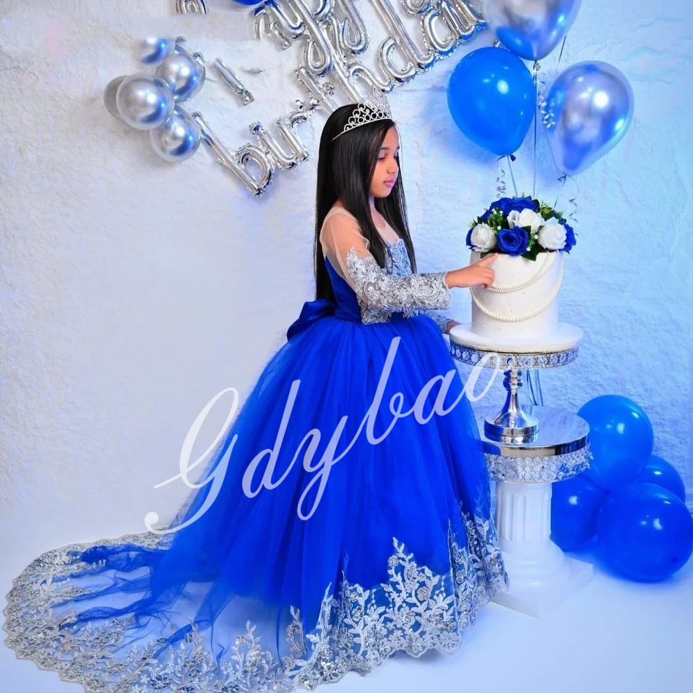 Little Girl Festive Costumes Royal Blue Flower Girl Dress For Weddings Applique Pageant Prom Birthday Party Gown
Little Girl Festive Costumes Royal Blue Flower Girl Dress For Weddings Applique Pageant Prom Birthday Party Gown