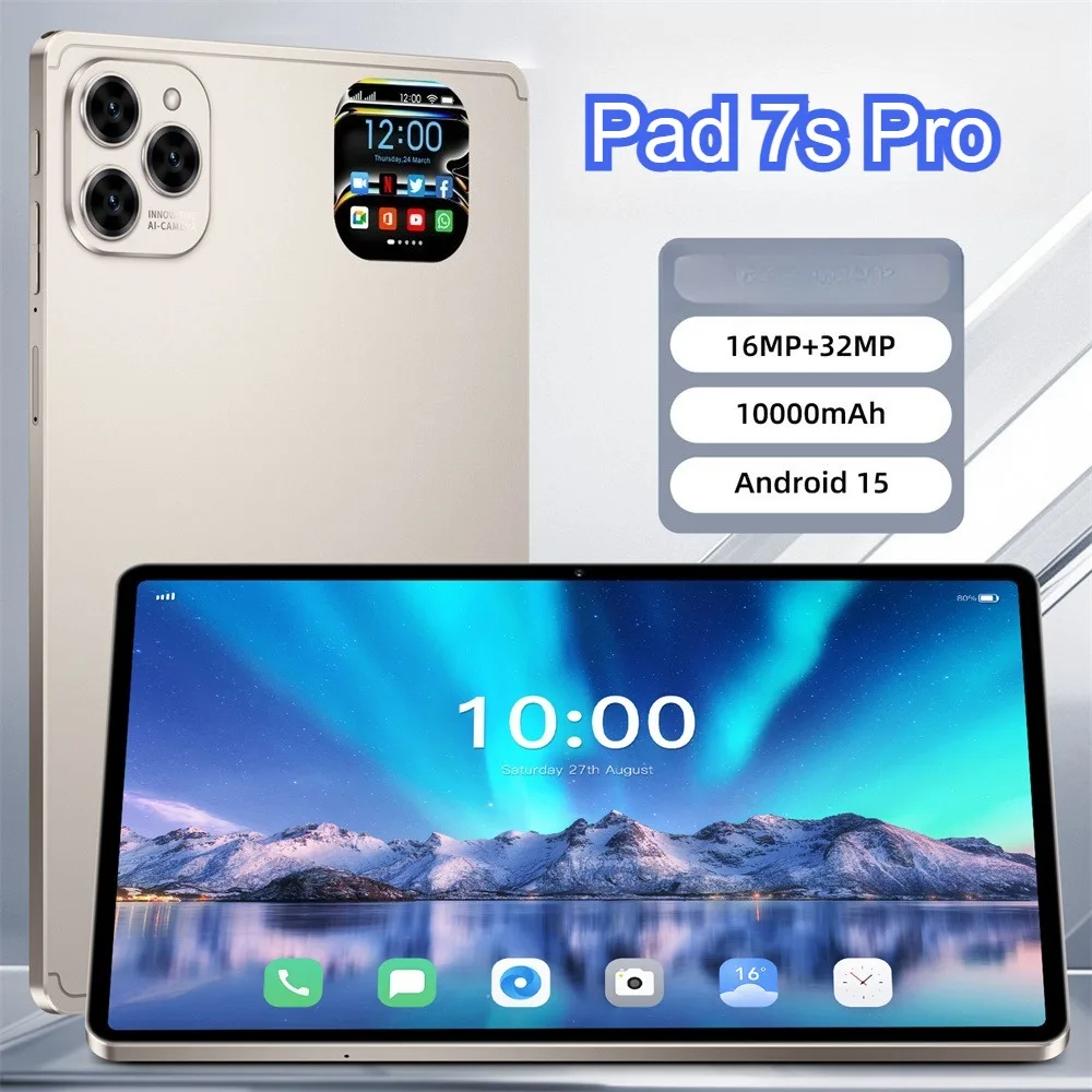 New Original Pad 7s Pro Tablet 10.1HD Tab Android 15 4G 5G Dual SIM 22GB+2TB Children's Tablets 10000mAh Global Version Tablets
New Original Pad 7s Pro Tablet 10.1HD Tab Android 15 4G 5G Dual SIM 22GB+2TB Children's Tablets 10000mAh Global Version Tablets