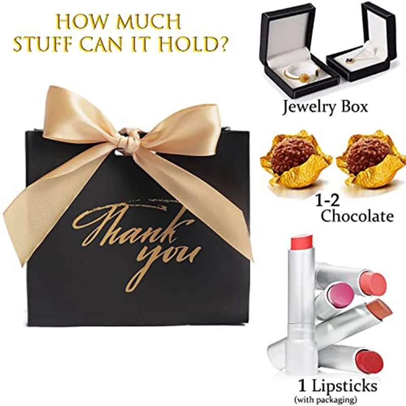 24Pack Small Thank You Gift Bag Party Favor Bags Treat Boxes with Gold Bow Ribbon, Paper Gift Bags,F
24Pack Small Thank You Gift Bag Party Favor Bags Treat Boxes with Gold Bow Ribbon, Paper Gift Bags,F