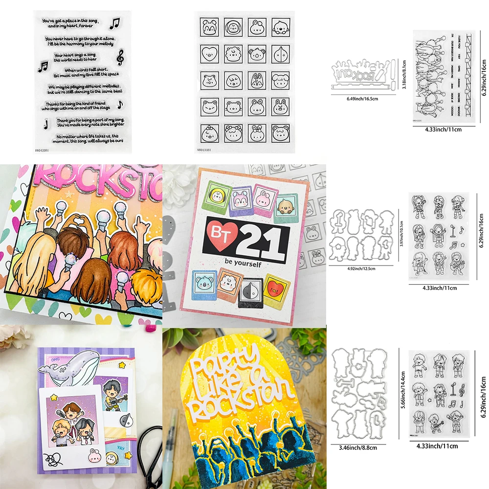 Concert Boy Girl Band Clear Silicone Stamp/Cutting Dies for DIY Scrapbooking Craft Supplies Stamp Photo Album Card Making
Concert Boy Girl Band Clear Silicone Stamp/Cutting Dies for DIY Scrapbooking Craft Supplies Stamp Photo Album Card Making