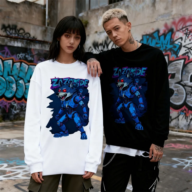 ZAZOMDE Mens Streetwear Style Long Sleeve Cotton T-Shirt With Cybernetic Wolf Graphic Print Design Comfort Fit Autumn Fashion
ZAZOMDE Mens Streetwear Style Long Sleeve Cotton T-Shirt With Cybernetic Wolf Graphic Print Design Comfort Fit Autumn Fashion