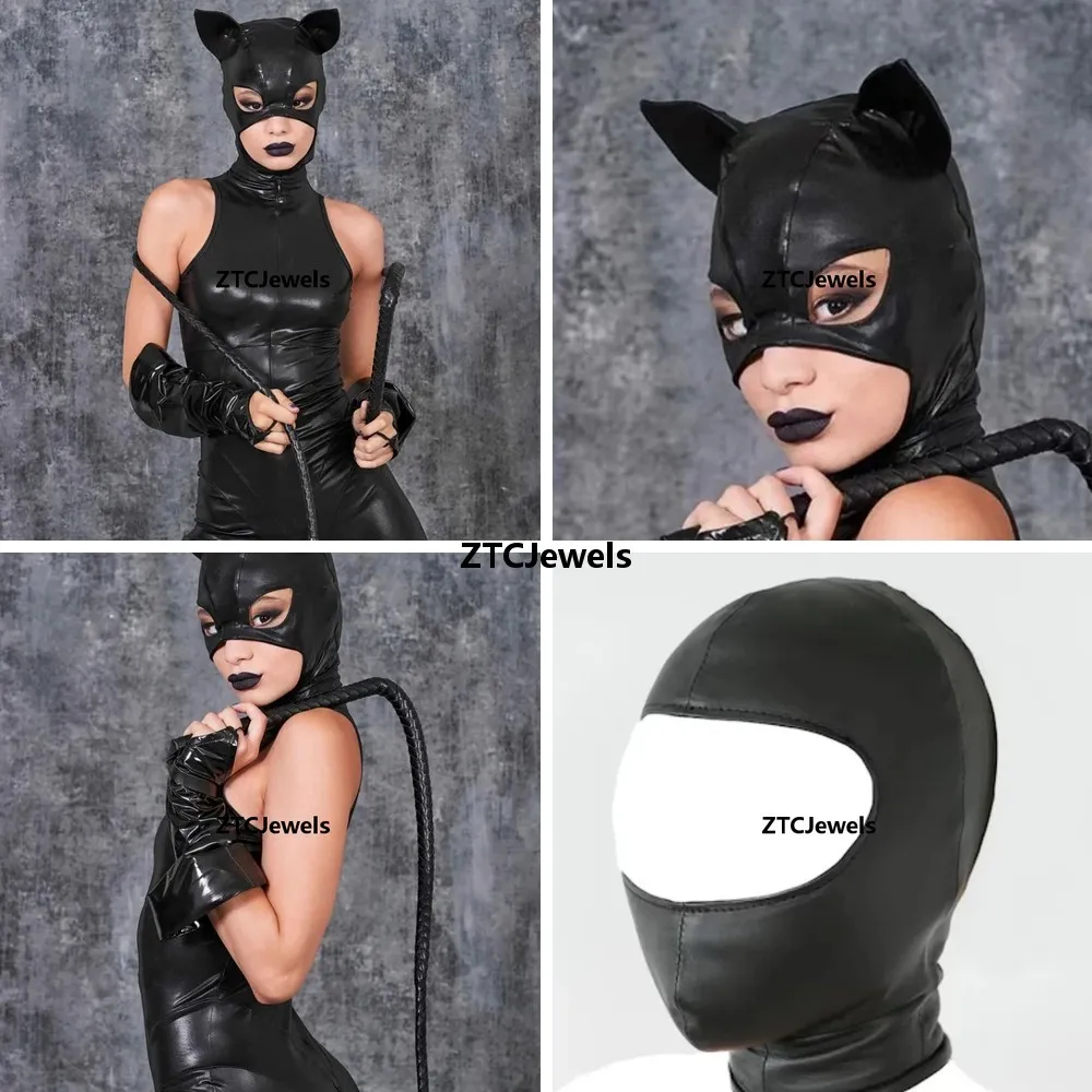 Leather Half Face Mask Hood Straps Full Body Bondage Headdress Cosplay Role Play Halloween Unisex Adult
Leather Half Face Mask Hood Straps Full Body Bondage Headdress Cosplay Role Play Halloween Unisex Adult