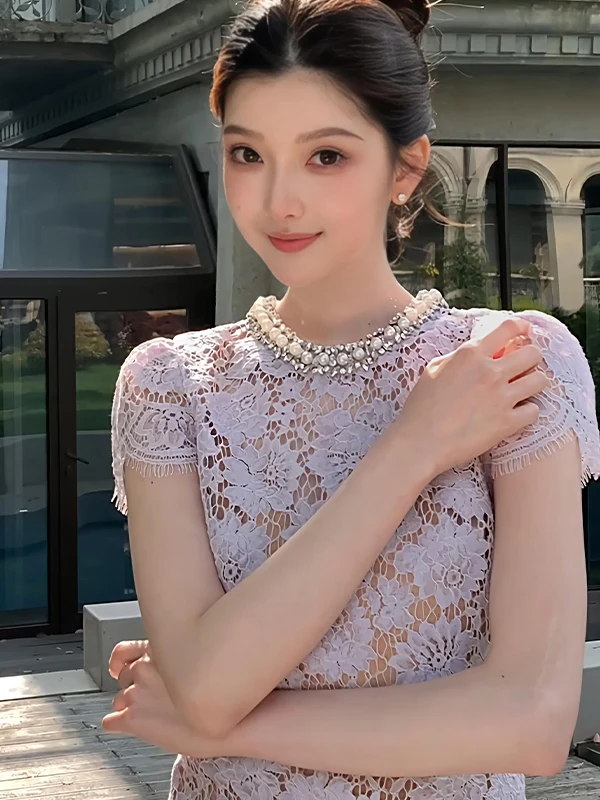Spring Summer 2025 High-End Diamond Decorated Lace Dr Women's ort Skirt Birthday Dr Gown Misses' Sle A-Line Skirt
Spring Summer 2025 High-End Diamond Decorated Lace Dr Women's ort Skirt Birthday Dr Gown Misses' Sle A-Line Skirt