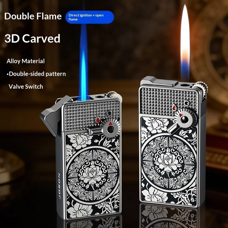 Luxury retro style windproof double-sided embossed high-end men's gift without fuel, dual fire switching butane igniter
Luxury retro style windproof double-sided embossed high-end men's gift without fuel, dual fire switching butane igniter