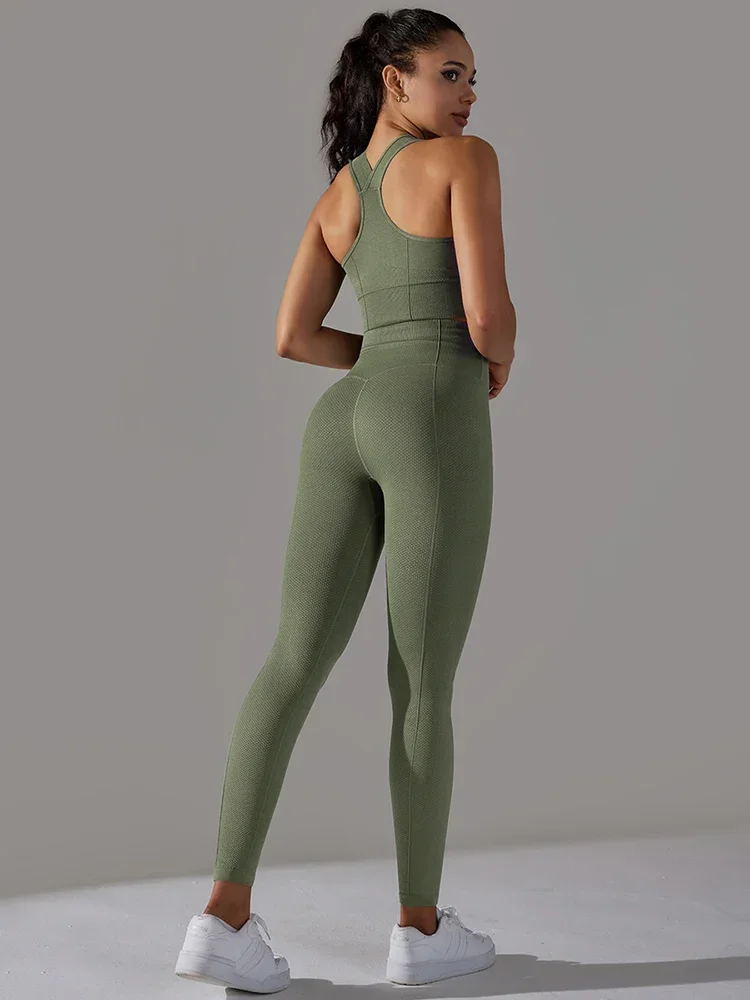 Seamless Yoga Set Women Gym Set Workout Clothes 2pcs Running Fitness Suit Sports Bra Top And High Waist Leggings Pant Sportswear
Seamless Yoga Set Women Gym Set Workout Clothes 2pcs Running Fitness Suit Sports Bra Top And High Waist Leggings Pant Sportswear