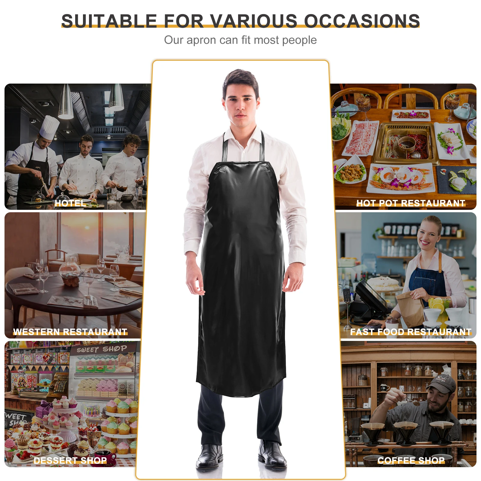 Waterproof Oilproof Apron 110x80cm Black PVC Protects Water Chemicals Paint Grease Kitchen Cleaning Carpentry Work
Waterproof Oilproof Apron 110x80cm Black PVC Protects Water Chemicals Paint Grease Kitchen Cleaning Carpentry Work
