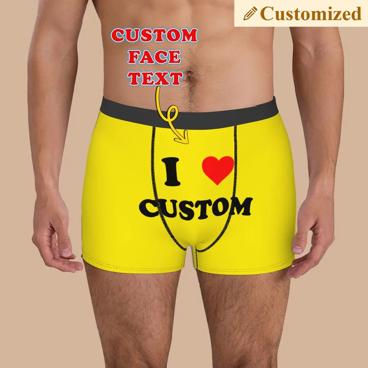 Нижнее белье на заказ I Love, мужские дышащие персонализированные дизайнерские трусы-боксеры, шорты, мягкие трусы, подарок на день рождения 
Нижнее белье на заказ I Love, мужские дышащие персонализированные дизайнерские трусы-боксеры, шорты, мягкие трусы, подарок на день рождения