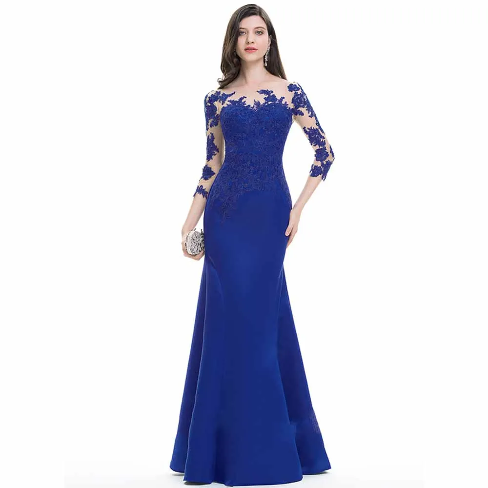 Detail Groom's Mother Dresses Satin Mermaid/Trumpet Mother of the Bride Dress Royal Blue O-Neck Lace Ruched Wedding Party Dress
Detail Groom's Mother Dresses Satin Mermaid/Trumpet Mother of the Bride Dress Royal Blue O-Neck Lace Ruched Wedding Party Dress