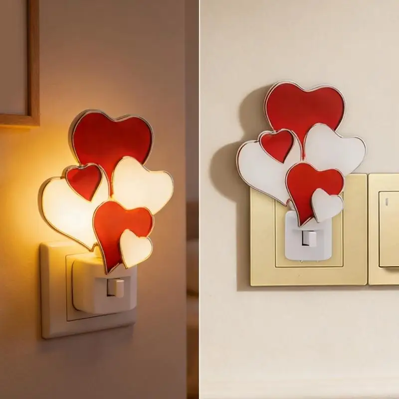 Plug In Wall Night Lamp Valentine Day Heart LED Night Light for Bedroom, Bathroom and Living Room Easy To Install M4YD
Plug In Wall Night Lamp Valentine Day Heart LED Night Light for Bedroom, Bathroom and Living Room Easy To Install M4YD