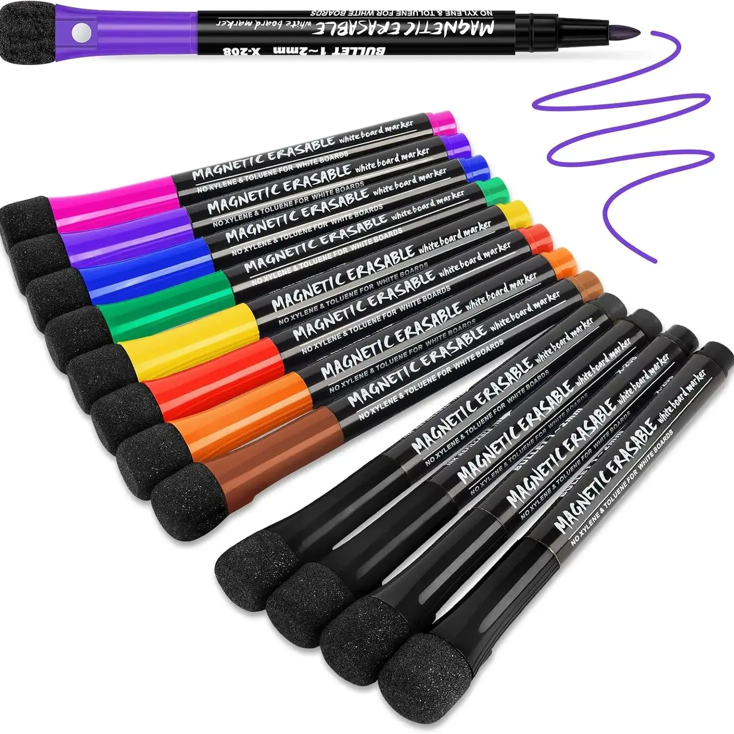 12 цветов Магнитные маркеры сухого стирания с тонким наконечником Маркеры для доски с колпачком-ластиком Стираемые маркеры для Доска класс
12 цветов Магнитные маркеры сухого стирания с тонким наконечником Маркеры для доски с колпачком-ластиком Стираемые маркеры для Доска класс