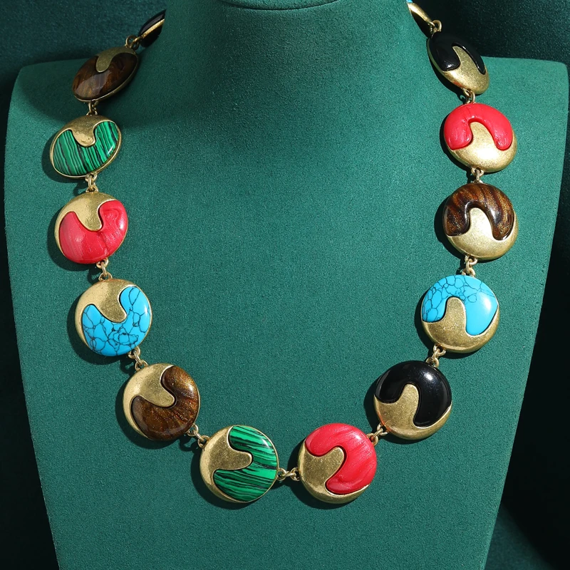 Vintage Colorful Agate Natural Stone Necklace Gold Color Jewelry Women New Trending 2026 High Quality Charm Banquet Art Deco
Vintage Colorful Agate Natural Stone Necklace Gold Color Jewelry Women New Trending 2026 High Quality Charm Banquet Art Deco