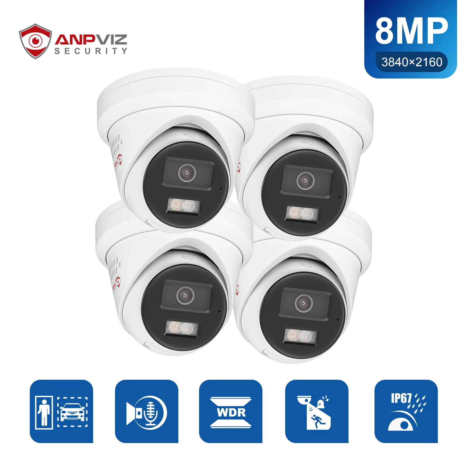 Anpviz 4 шт. 4K IP PoE турель уличная камера стробоскоп и аудио сигнализация обнаружение людей/транспортных средств H.265 + металлический объектив IP67 2,8 мм
Anpviz 4 шт. 4K IP PoE турель уличная камера стробоскоп и аудио сигнализация обнаружение людей/транспортных средств H.265 + металлический объектив IP67 2,8 мм