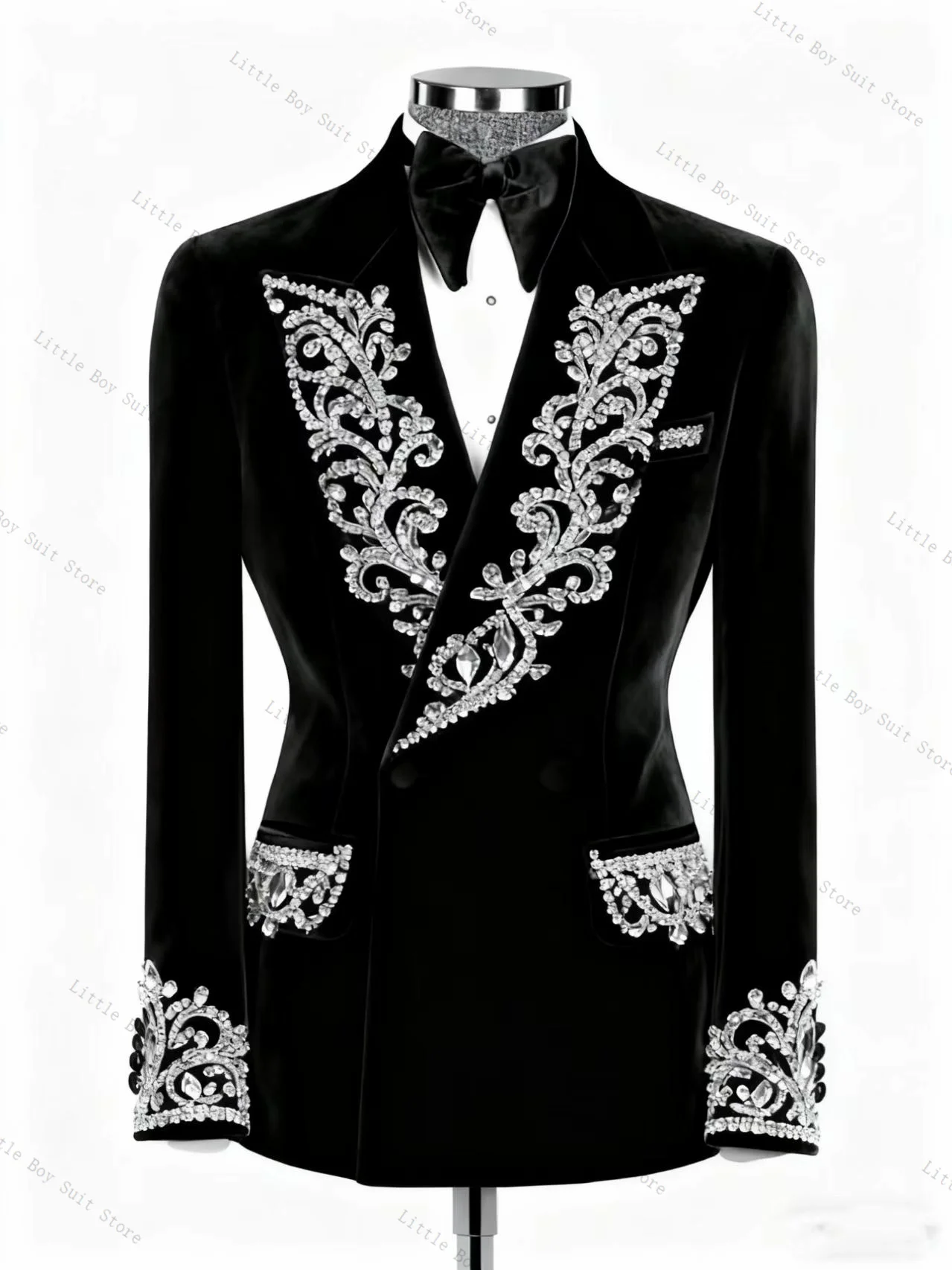 Crystals Luxury Men Suit Set 2 Piece Wedding Tuxedo Velvet Blazer Pant Black Cotton Formal Office Business Party Coat Customized
Crystals Luxury Men Suit Set 2 Piece Wedding Tuxedo Velvet Blazer Pant Black Cotton Formal Office Business Party Coat Customized