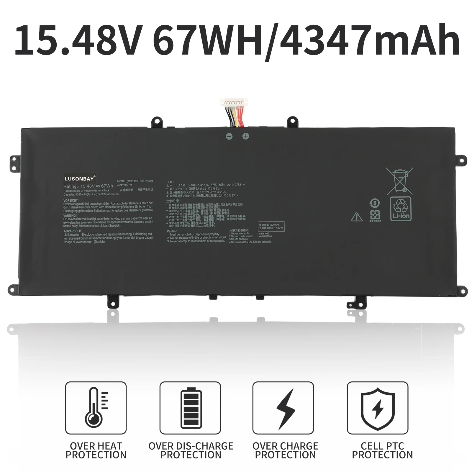 LUSONBAY C41N1904 Battery For Asus ZenBook 13 UX325EA UX325JA UM325UA UM325SA For ZenBook 14 UM425IA UX425EA UX425JA C41N1904-1
LUSONBAY C41N1904 Battery For Asus ZenBook 13 UX325EA UX325JA UM325UA UM325SA For ZenBook 14 UM425IA UX425EA UX425JA C41N1904-1