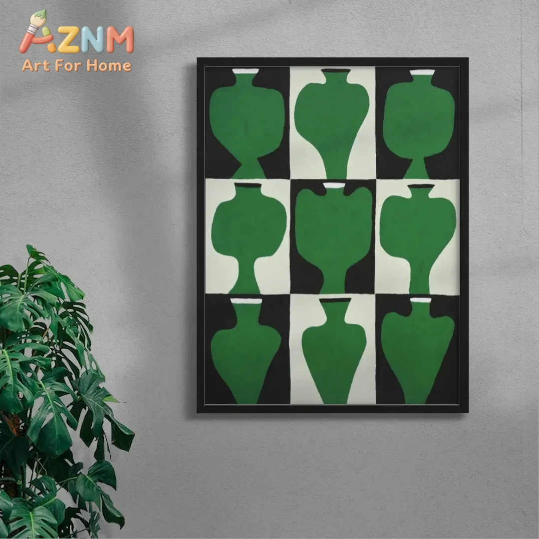 Green Vase Checkerboard Framed Wall Art - Modern Minimalist Botanical Still Life Print
Green Vase Checkerboard Framed Wall Art - Modern Minimalist Botanical Still Life Print