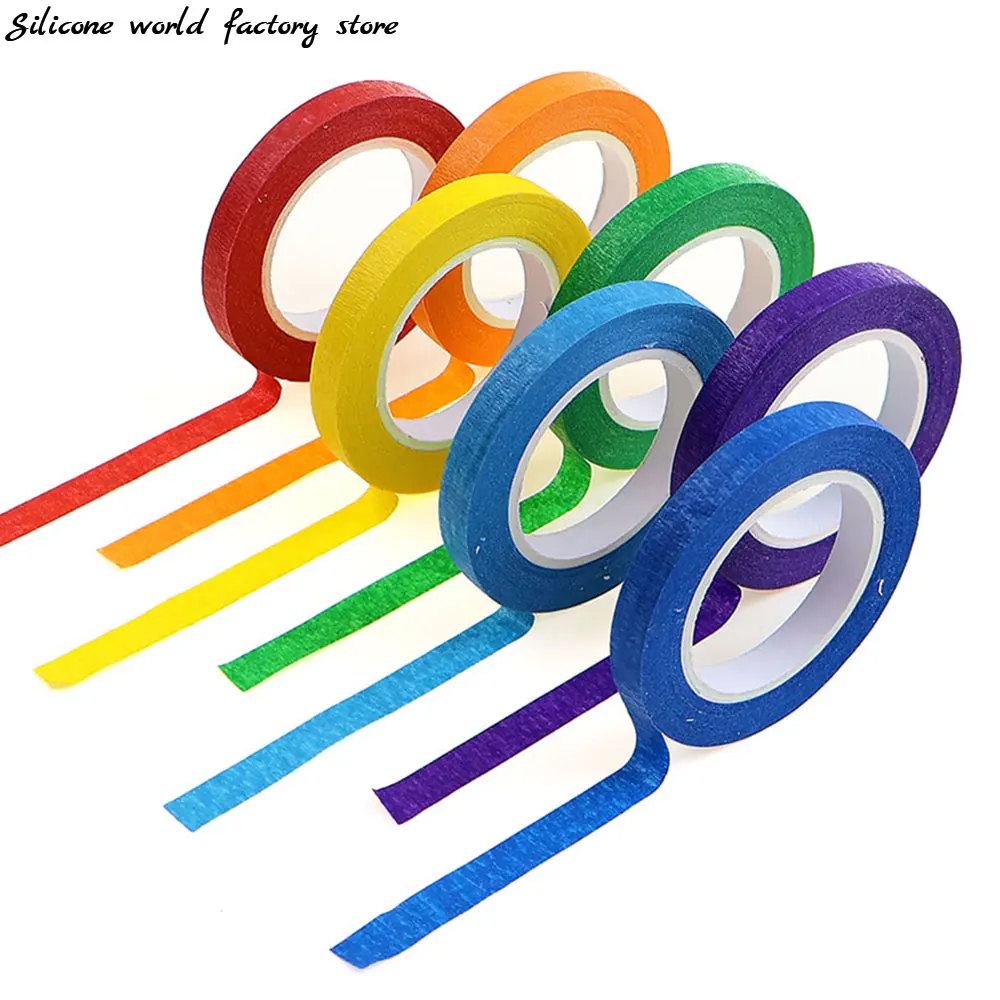 Silicone World 7 Rolls/Set Masking Tape 7 Colors Wall Painting Craft Label Painting Art Tape Multifunctional Color Paper Tape
Silicone World 7 Rolls/Set Masking Tape 7 Colors Wall Painting Craft Label Painting Art Tape Multifunctional Color Paper Tape