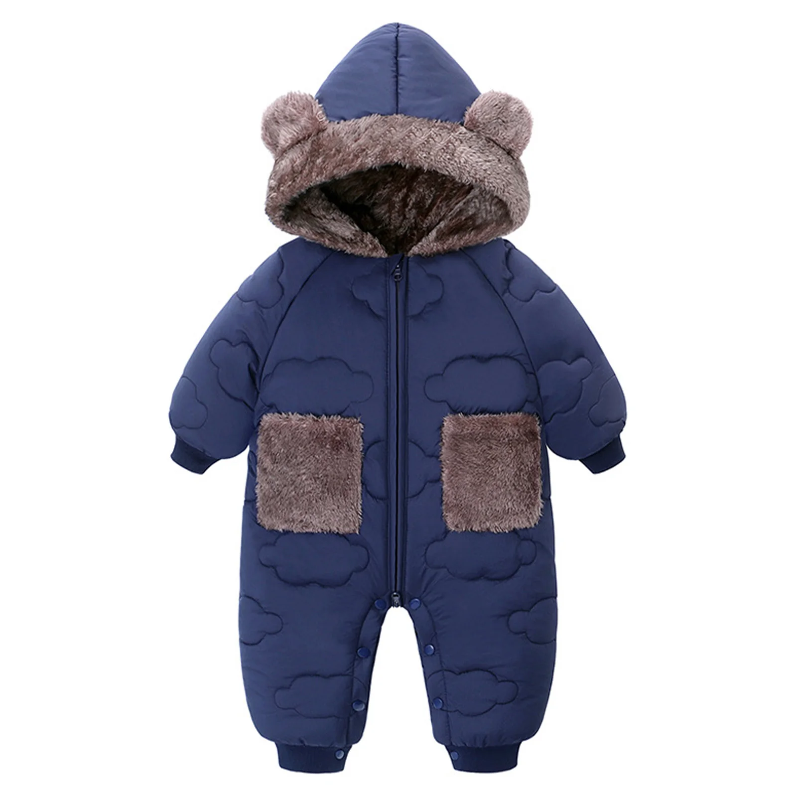 Baby Boys Girls Bear Ear Hooded Snowsuit winter Warm Fleece-Lined Long Sleeve Zipper Padded Jumpsuits Ski Rompers with Pockets
Baby Boys Girls Bear Ear Hooded Snowsuit winter Warm Fleece-Lined Long Sleeve Zipper Padded Jumpsuits Ski Rompers with Pockets
