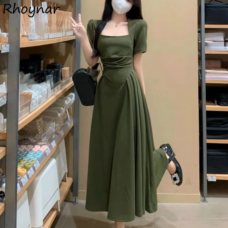 Женские платья с коротким рукавом, однотонные летние французские плиссированные простые элегантные трапециевидные приталенные Модные платья с квадратным воротником и лестной талией
Женские платья с коротким рукавом, однотонные летние французские плиссированные простые элегантные трапециевидные приталенные Модные платья с квадратным воротником и лестной талией