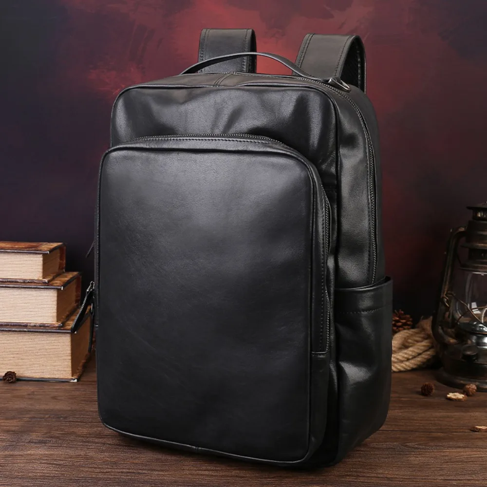 Genuine leather high-end large-capacity schoolbag with multiple pockets, 15.6-inch computer storage travel backpack
Genuine leather high-end large-capacity schoolbag with multiple pockets, 15.6-inch computer storage travel backpack