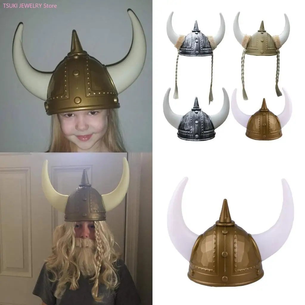 62KE Plastic MedievalWarrior Helmet with Horn Roleplay Party Costume Knight Helmets
62KE Plastic MedievalWarrior Helmet with Horn Roleplay Party Costume Knight Helmets