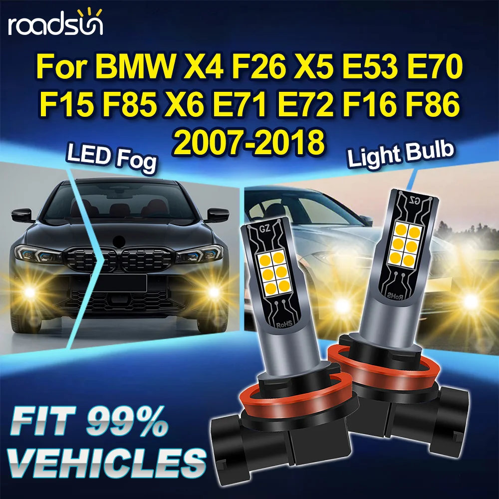 Светодиодные противотуманные фары ROADSUN H8 H9 H11 для BMW X4 F26 X5 E53 E70 F15 F85 X6 E71 E72 F16 F86 2007-2018, 2 шт., 3000K, Canbus
Светодиодные противотуманные фары ROADSUN H8 H9 H11 для BMW X4 F26 X5 E53 E70 F15 F85 X6 E71 E72 F16 F86 2007-2018, 2 шт., 3000K, Canbus