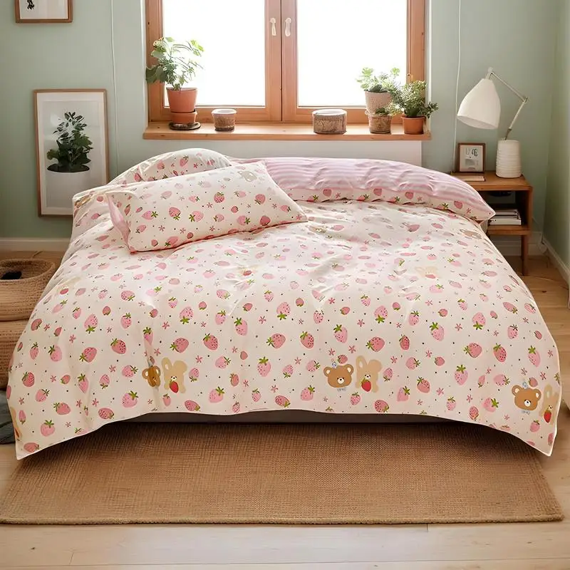 Full Bed Set Pure Cotton Bedding Comforter Set Comfortable Bedroom Supplies Quilt Cover Kit with Pillowcase for Adults Girls
Full Bed Set Pure Cotton Bedding Comforter Set Comfortable Bedroom Supplies Quilt Cover Kit with Pillowcase for Adults Girls