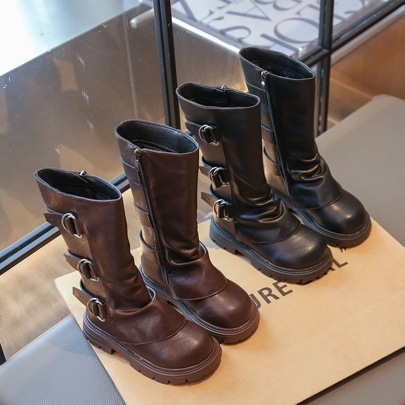 Girls Fashion Leather Boots Children Long Boots Simple Thick Bottom Classic Kids Mid-calf Catwalk Boots 2025 Winter New
Girls Fashion Leather Boots Children Long Boots Simple Thick Bottom Classic Kids Mid-calf Catwalk Boots 2025 Winter New
