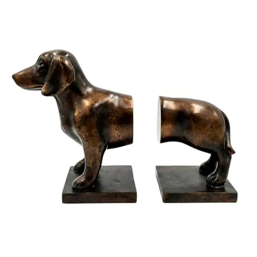 12" Dark Copper Dachshund Figurine Style Bookends Rustic Antique Vintage Dog Statue Home Decor Heavy Duty Wiener Dog Book Stopp
12" Dark Copper Dachshund Figurine Style Bookends Rustic Antique Vintage Dog Statue Home Decor Heavy Duty Wiener Dog Book Stopp