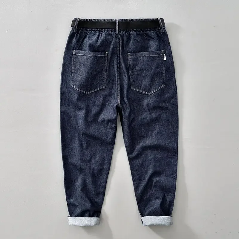 Autumn New Men Jeans Japanese Pure Cotton Cargo Pant Men Elastic Waist Male Trousers Casual Versatile Blue Harem Denim Pants
Autumn New Men Jeans Japanese Pure Cotton Cargo Pant Men Elastic Waist Male Trousers Casual Versatile Blue Harem Denim Pants