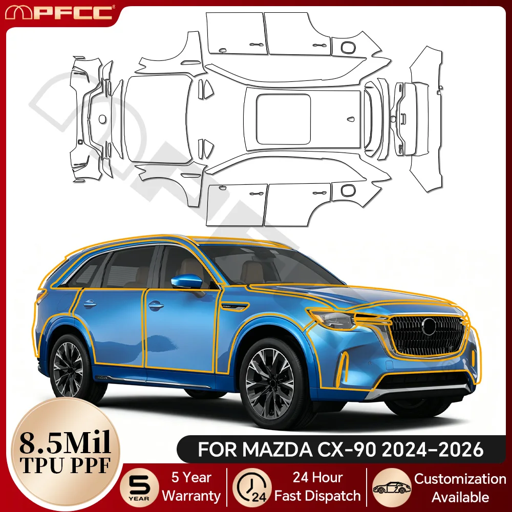 For Mazda CX-90 CX90 2024-2026 Car Paint Protection Film Anti-scratch Pre-cut TPU PPF Clear Bra Resistant Kit Repairable Cover
For Mazda CX-90 CX90 2024-2026 Car Paint Protection Film Anti-scratch Pre-cut TPU PPF Clear Bra Resistant Kit Repairable Cover