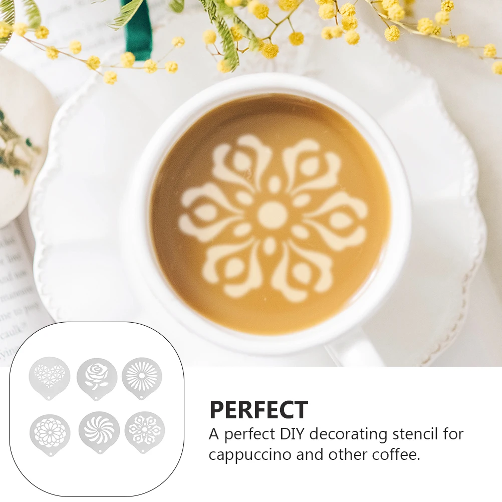 6 Pcs Coffee Stencils Stainless Steel Latte Art Templates for Cappuccino Baking Cake Cookie nament
6 Pcs Coffee Stencils Stainless Steel Latte Art Templates for Cappuccino Baking Cake Cookie nament