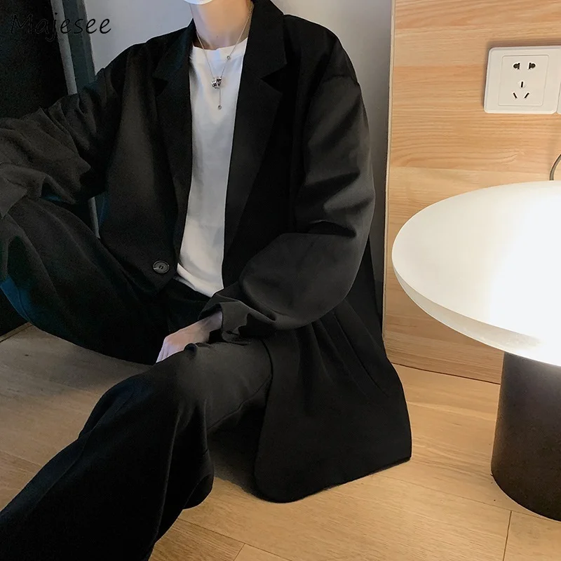 Blazers Men Streetwear Vintage Black Fashion Handsome All-match Outwear Fall Korean Style Harajuku Solid Casual Male Teens Daily
Blazers Men Streetwear Vintage Black Fashion Handsome All-match Outwear Fall Korean Style Harajuku Solid Casual Male Teens Daily