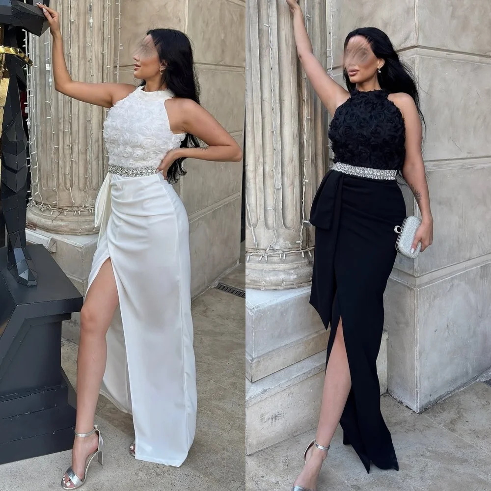 Customized Jersey Flowers Pleat Rhinestone Sparkle High Collar Long Dresses Bespoke Occasion Fashion Elegant Evening Party Gown
Customized Jersey Flowers Pleat Rhinestone Sparkle High Collar Long Dresses Bespoke Occasion Fashion Elegant Evening Party Gown