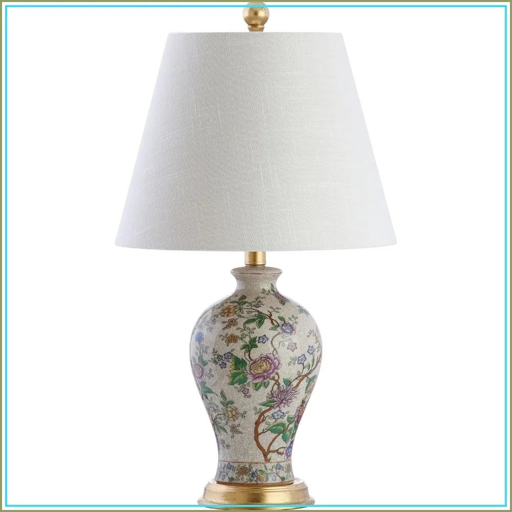 24" Hand-Painted Chinoiserie Ginger Jar Lamp, Gold Accents, White Linen Shade, LED Bulb Included, Bedroom Living Room Table Lamp
24" Hand-Painted Chinoiserie Ginger Jar Lamp, Gold Accents, White Linen Shade, LED Bulb Included, Bedroom Living Room Table Lamp