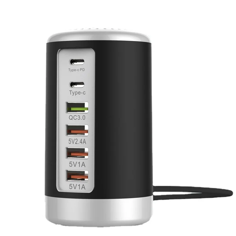 65W GaN Multi Port Type-C Desktop Phone Charger Multi Protocol Fast Charger Station 5V 1A 2A For iPhone Huawei Android Laptop
65W GaN Multi Port Type-C Desktop Phone Charger Multi Protocol Fast Charger Station 5V 1A 2A For iPhone Huawei Android Laptop