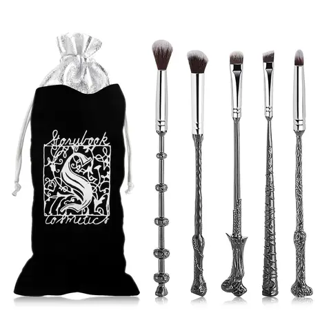 Harry Potter Magic Wand Makeup Brush Set, Harry, Hermione Character Series Metal Texture Wand Eyeshadow Brush Contour Brush